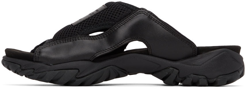 Shop Mcq By Alexander Mcqueen Padded Logo-patch Slippers In Black