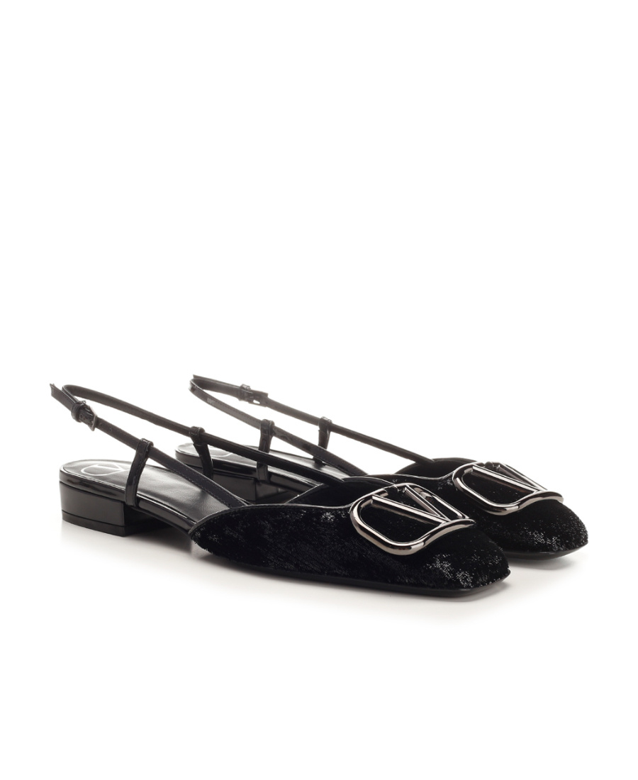 Valentino Garavani Vlogo Signature Patent Leather Slingback 20mm Woman Black 42 In Black