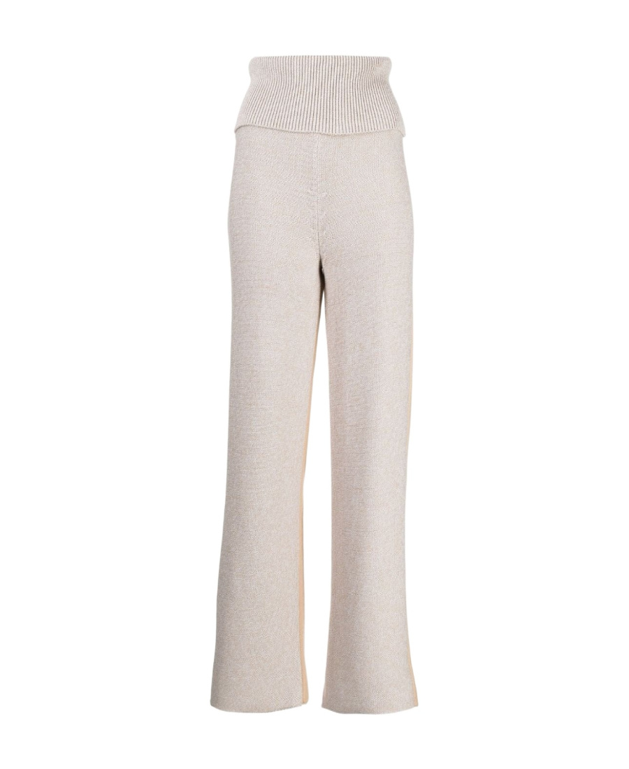 Off-white Diag Languid Two-tone Knit Trousers In White