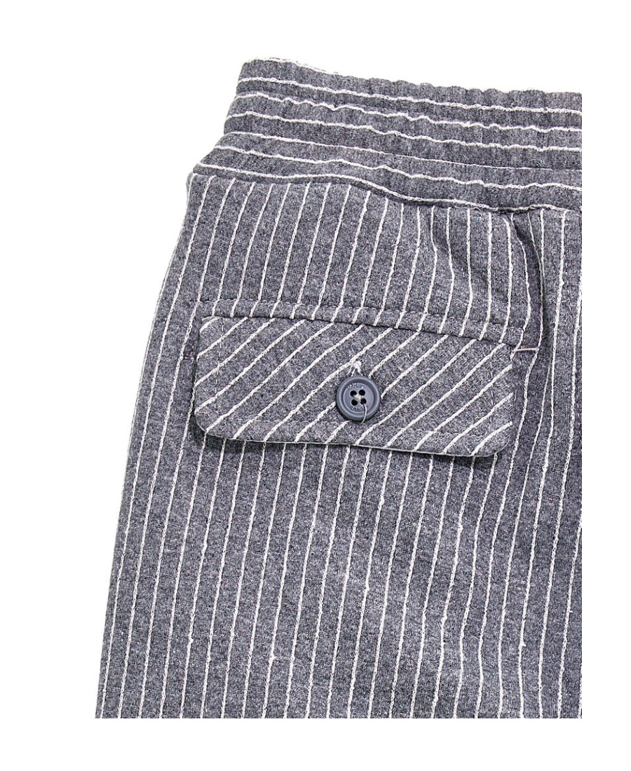 Monnalisa Striped Tailored-cut Trousers In Gray