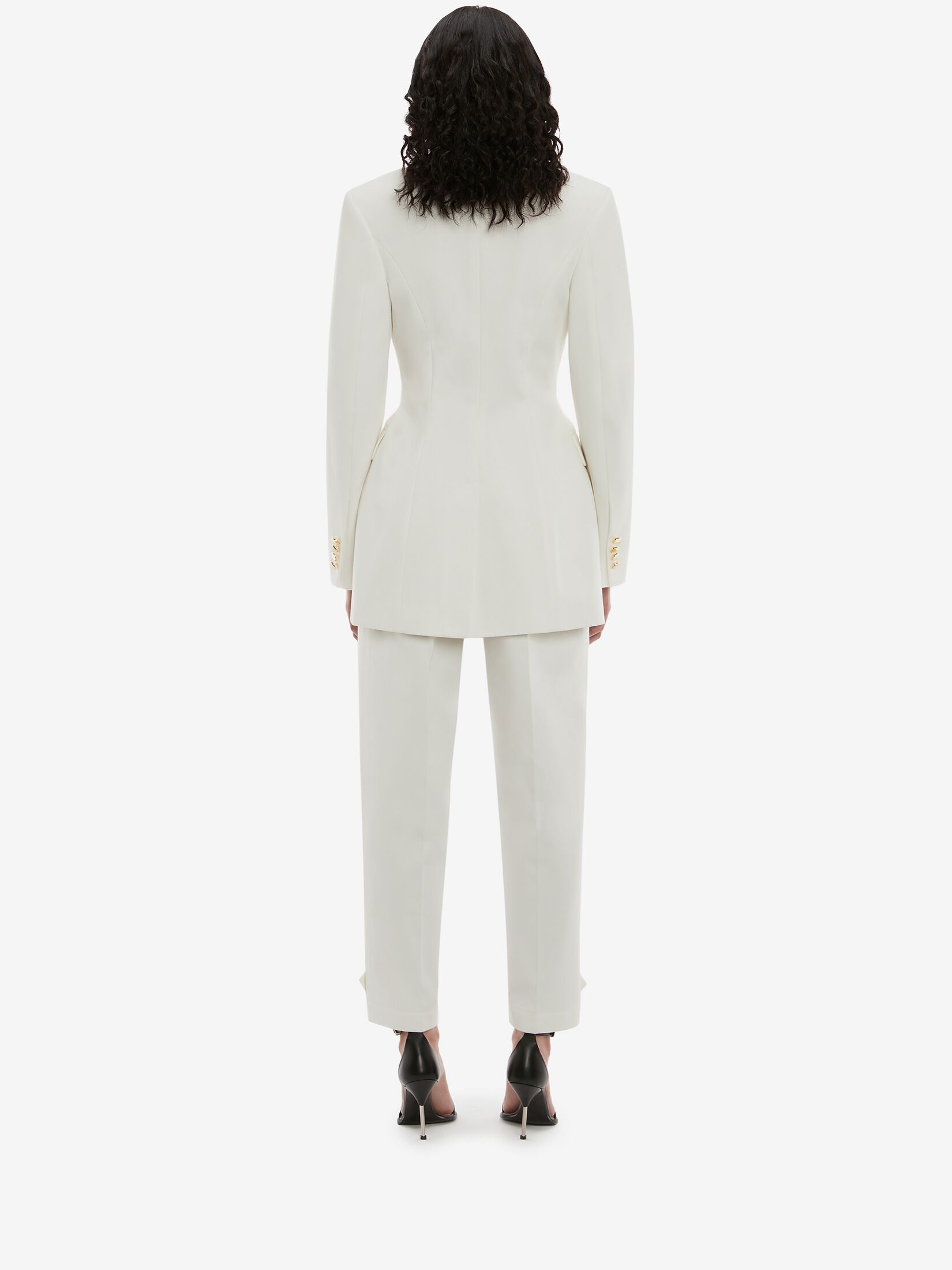 Alexander Mcqueen Double-breasted Tailored Blazer In White