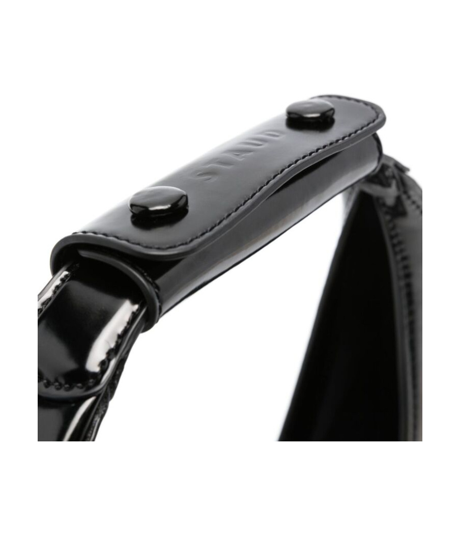 Shop Staud Moon Magnetic Fastened Shoulder Bag In Black
