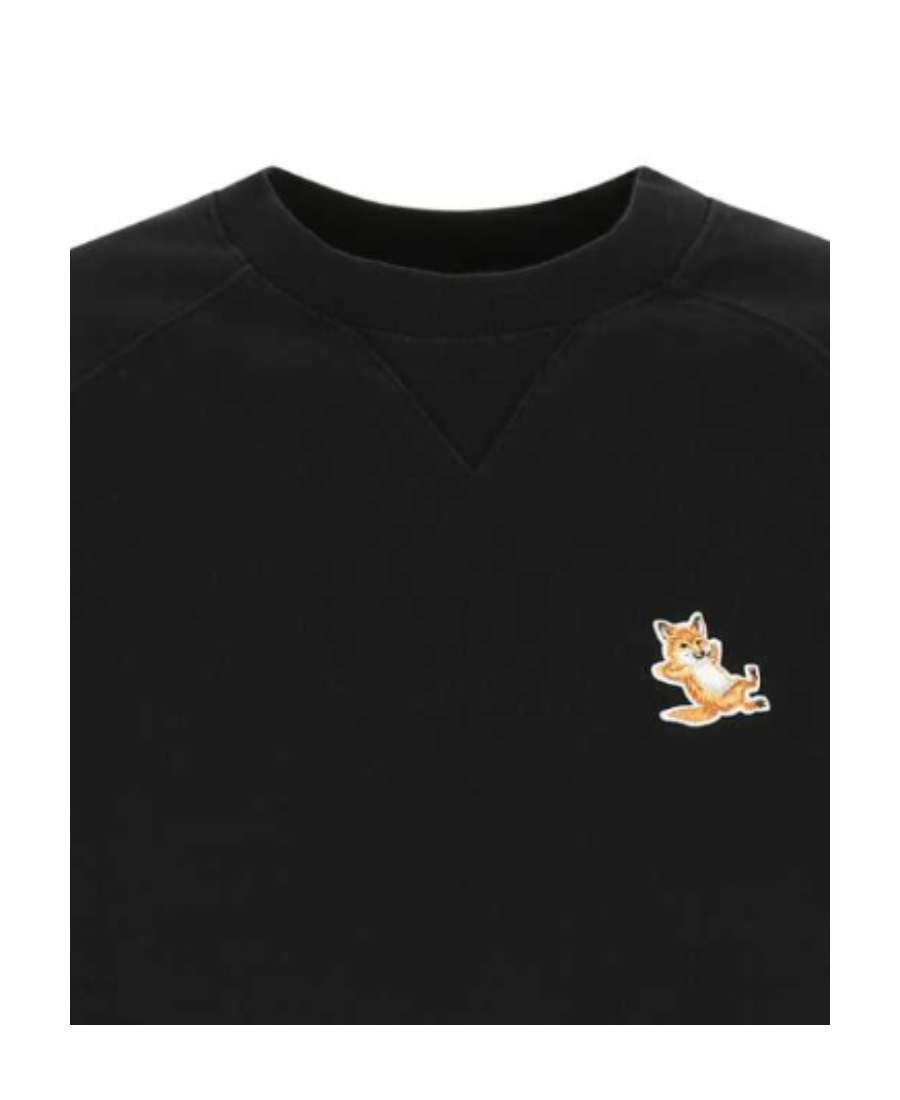 Shop Maison Kitsuné Chillax Fox Patch Sweatshirt In Black