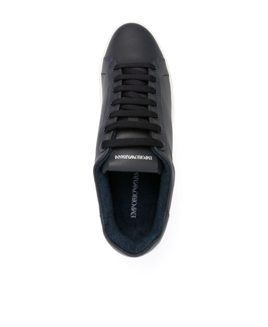 Emporio Armani Logo Pattern Low-cut Shoes In Black