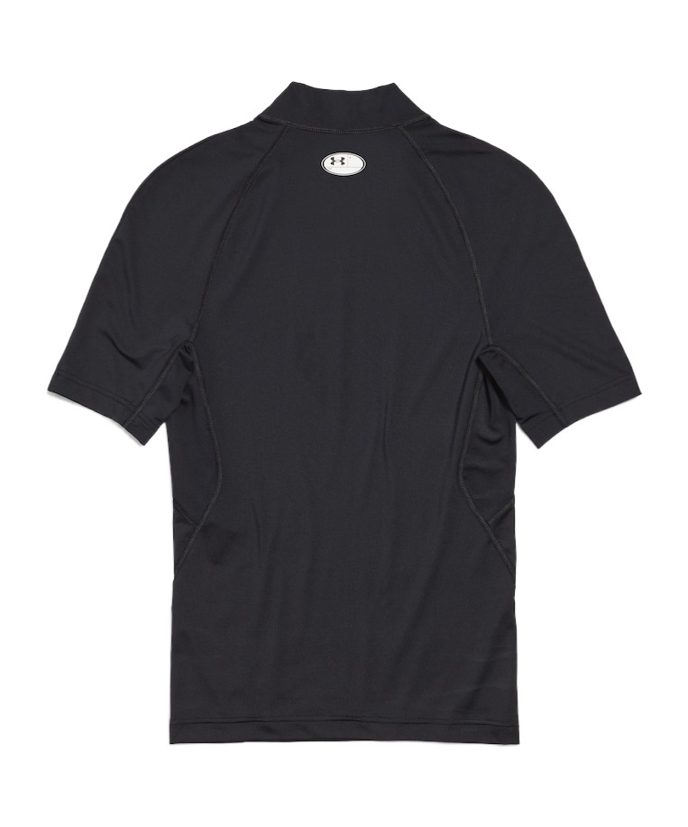 Balenciaga Men's Under Amour Mock Neck Short Sleeve T-shirt In Black