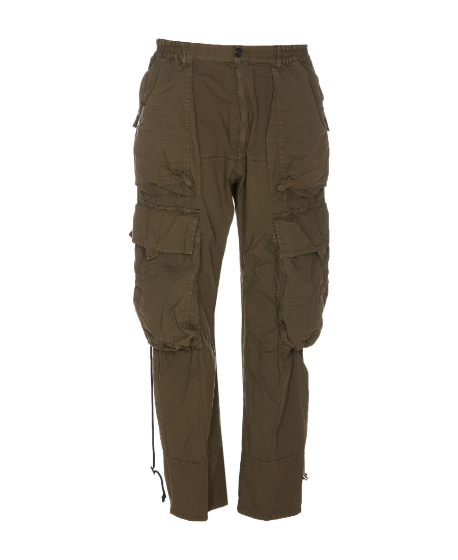 Dsquared2 Embossed-logo Cargo Trousers In Green