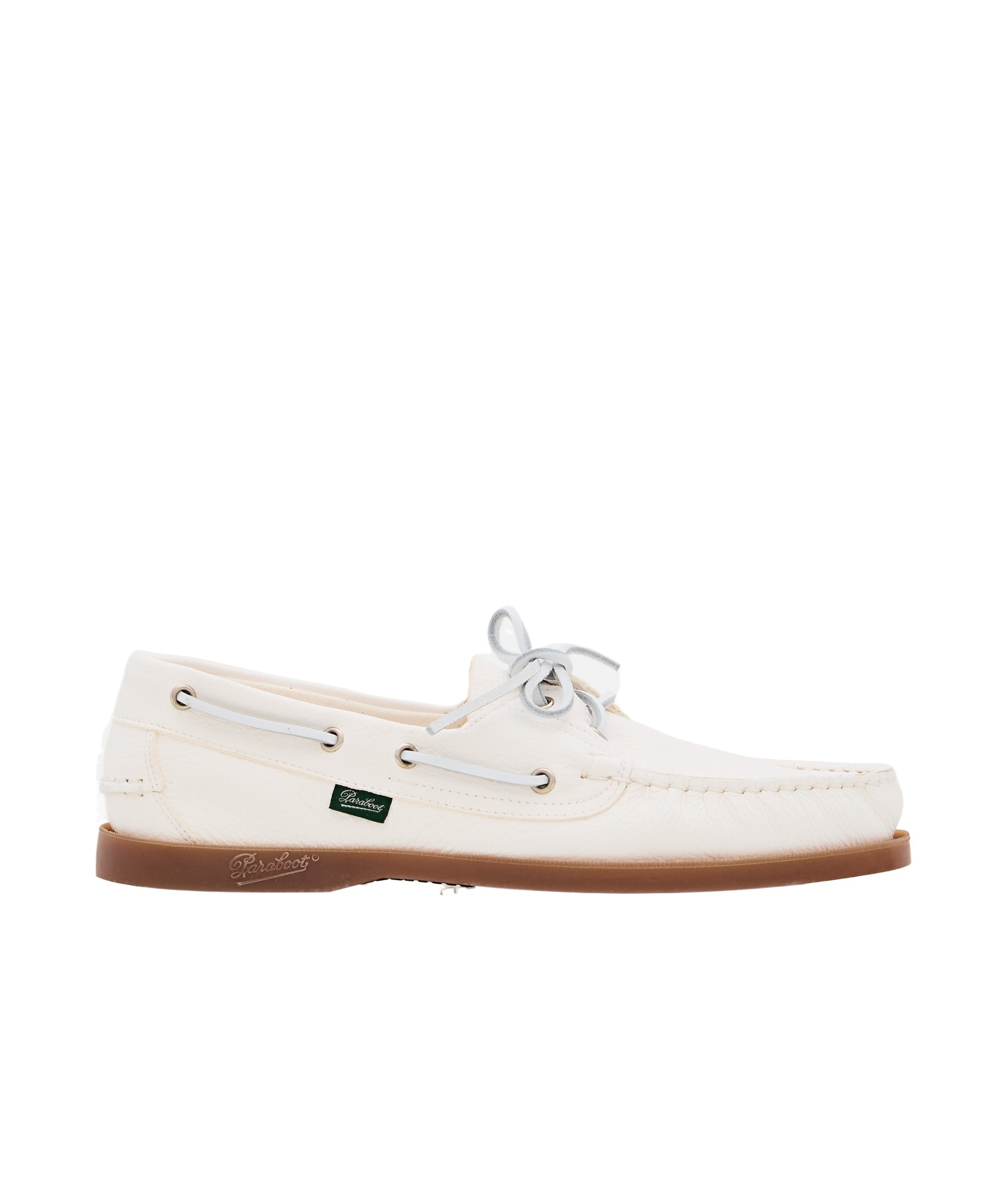 Paraboot Barth White Leather Loafers With Durable Rubber Sole In White
