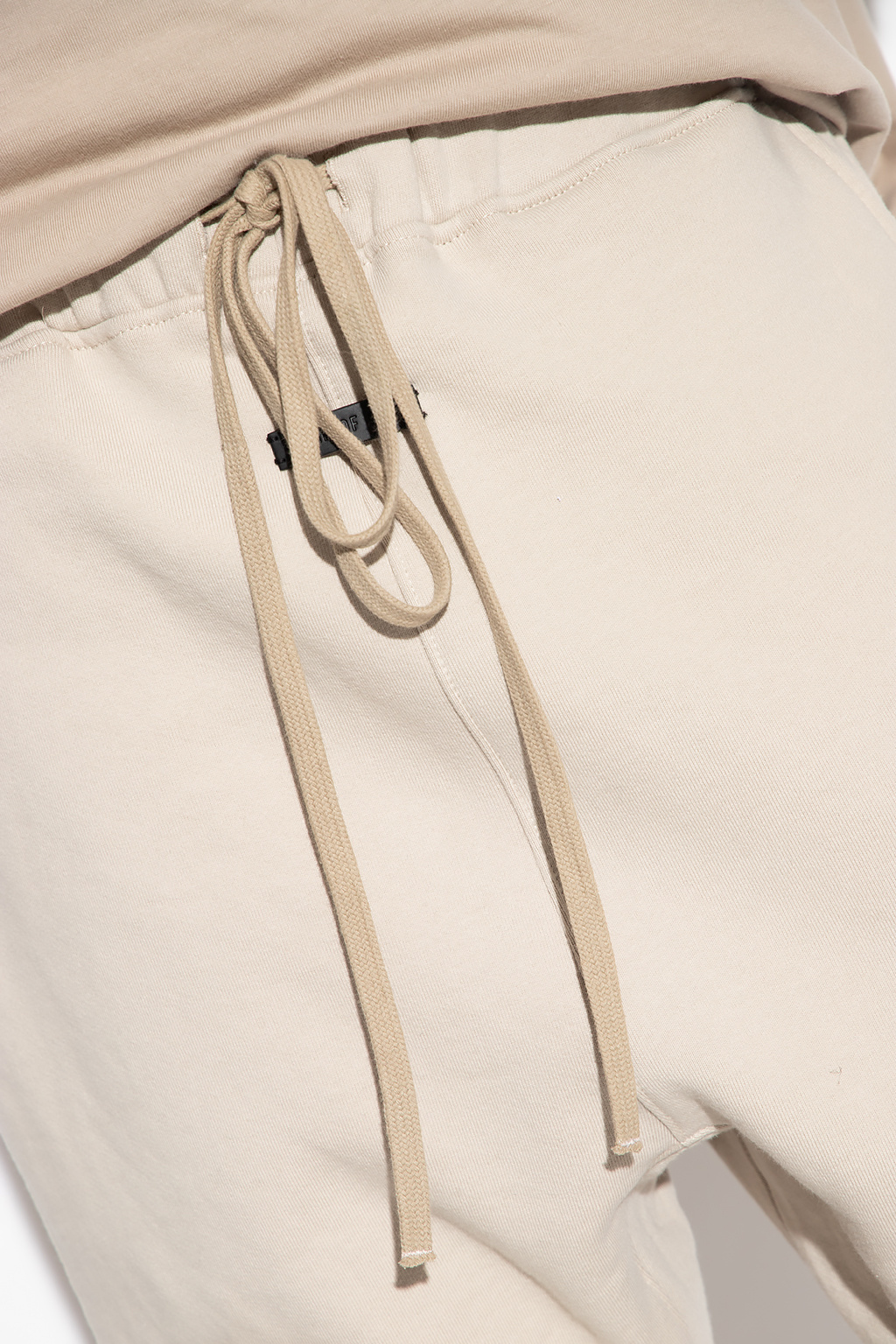 Fear Of God Logo-patch Cotton Track Pants In Nude