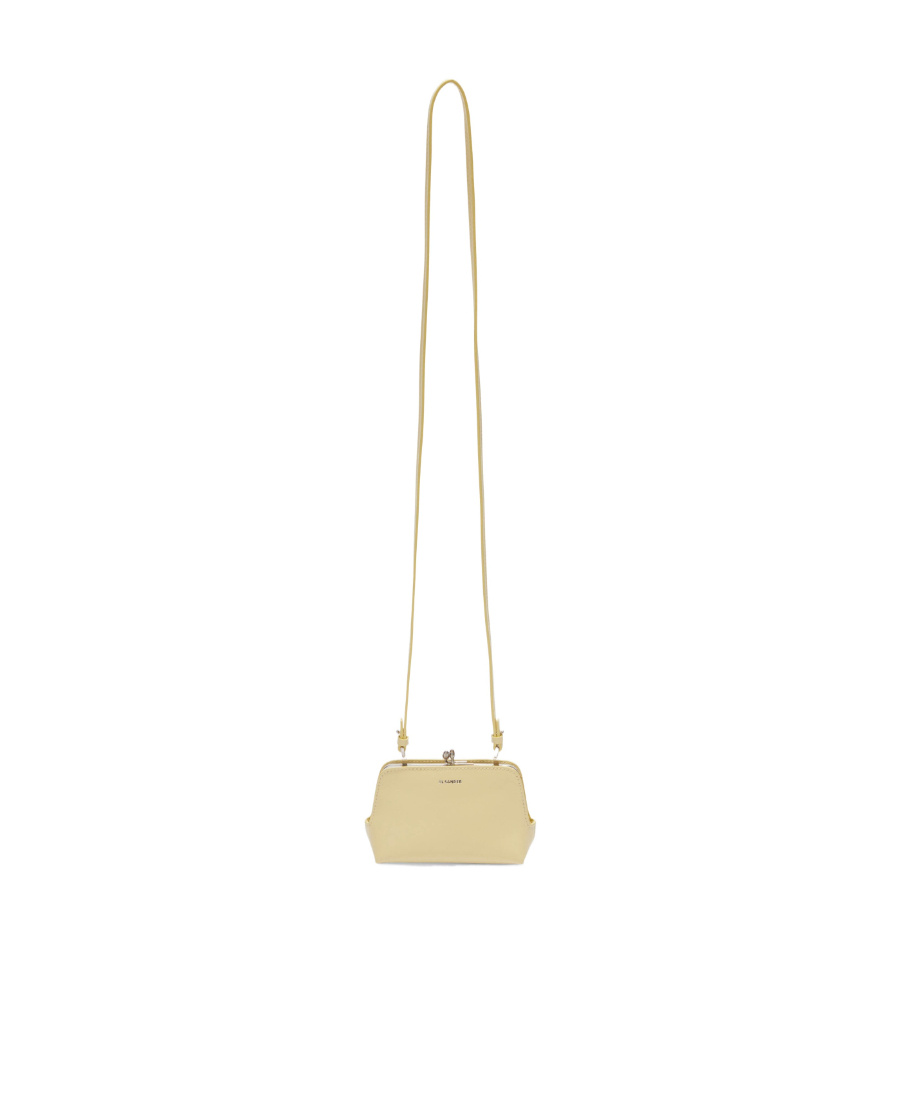 Jil Sander Kisslock Leather Mini Bag In Nude
