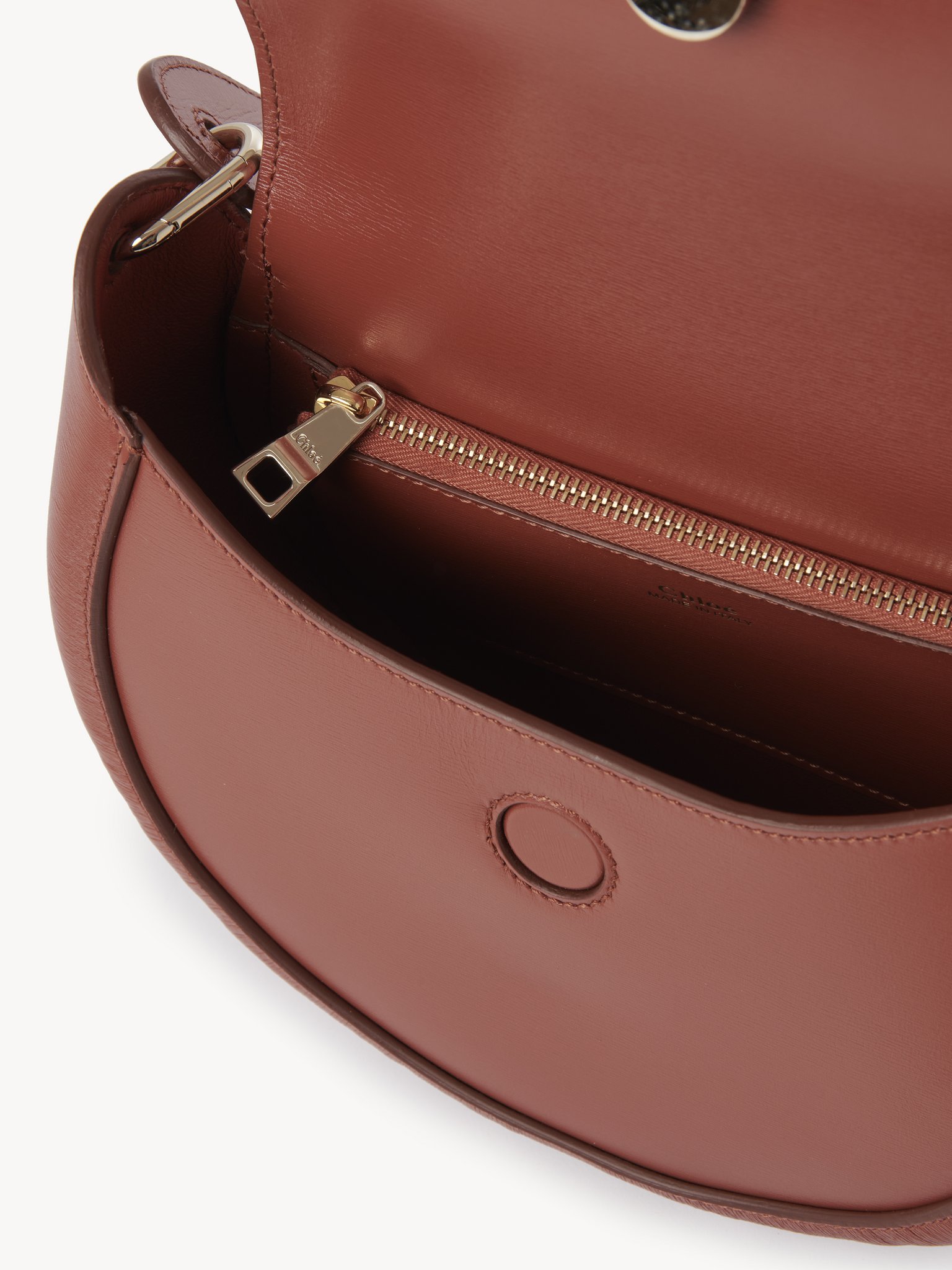 Chloé Chloe Woman Brick Leather Small Arlene Crossbody Bag In Brown