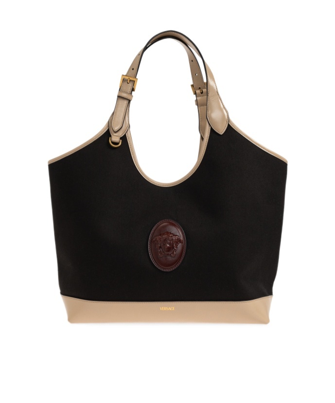 Versace Double-handle Handbag In Black