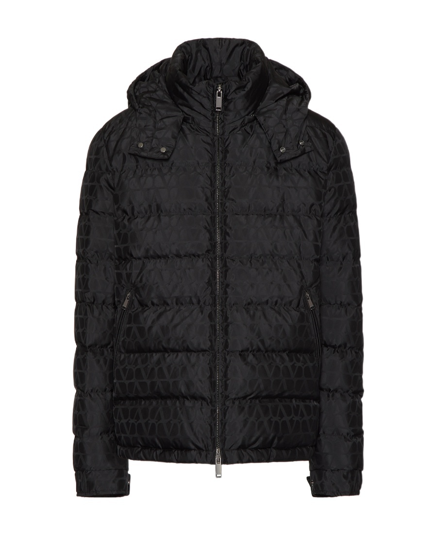 Valentino Toile Iconographe Padded Down Jacket In Black