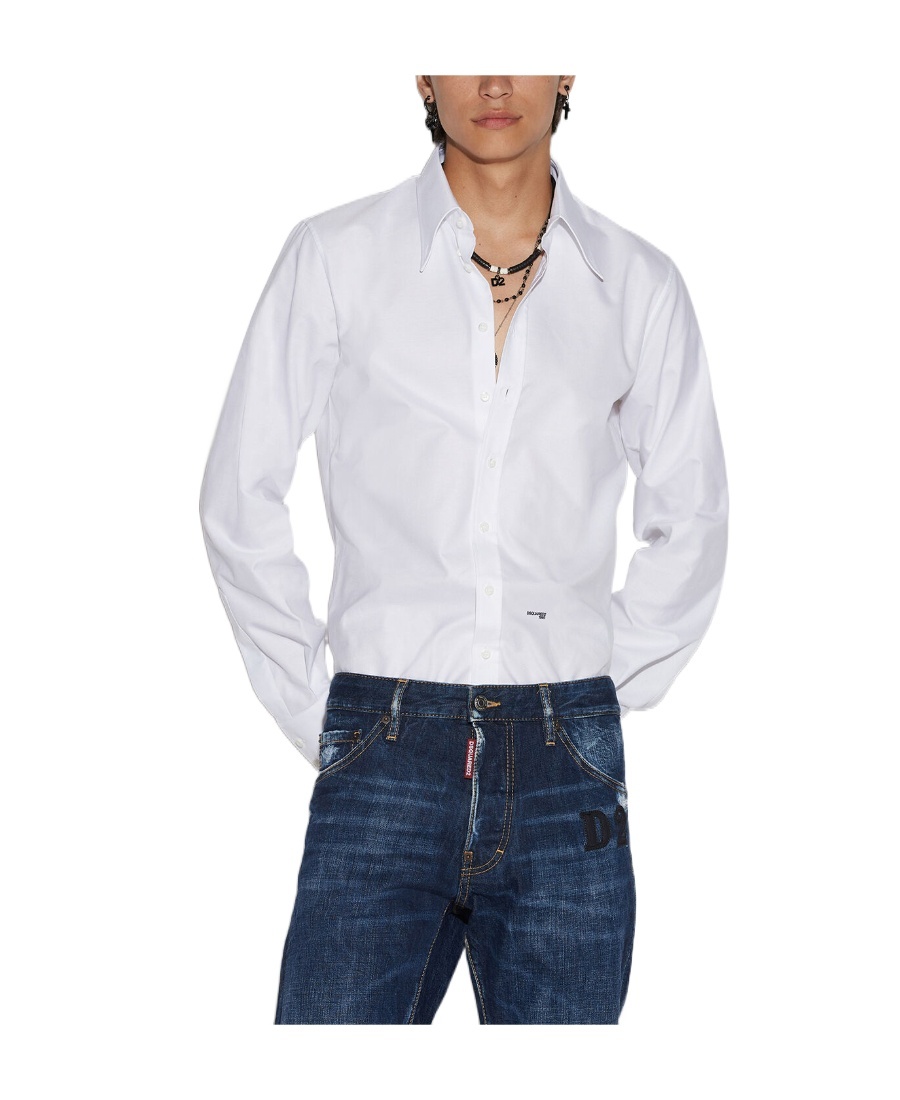 Dsquared2 Long Sleeved Buttoned Shirt In White