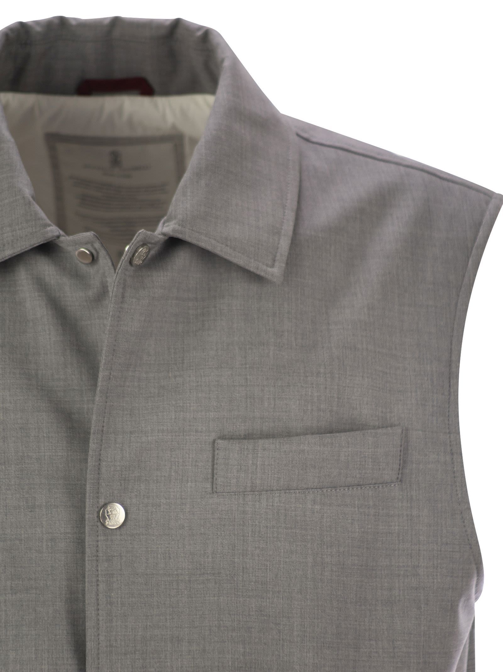 Brunello Cucinelli Padded Gilet In Gray