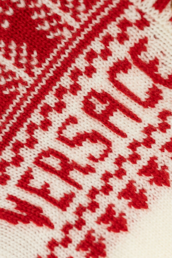 Versace Fair Isle-jacquard Cardigan In White