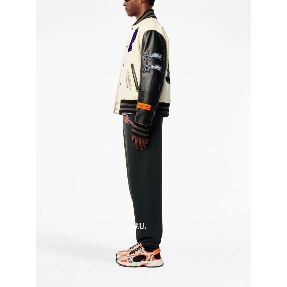 Shop Heron Preston Varsity-patches Bomber Jacket In White