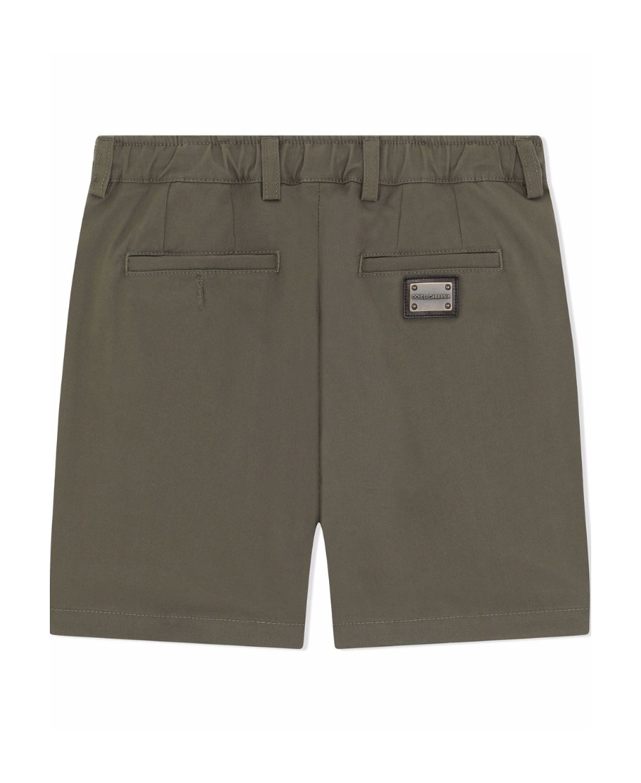 Dolce & Gabbana Drawstring-waist Cotton Shorts In Green