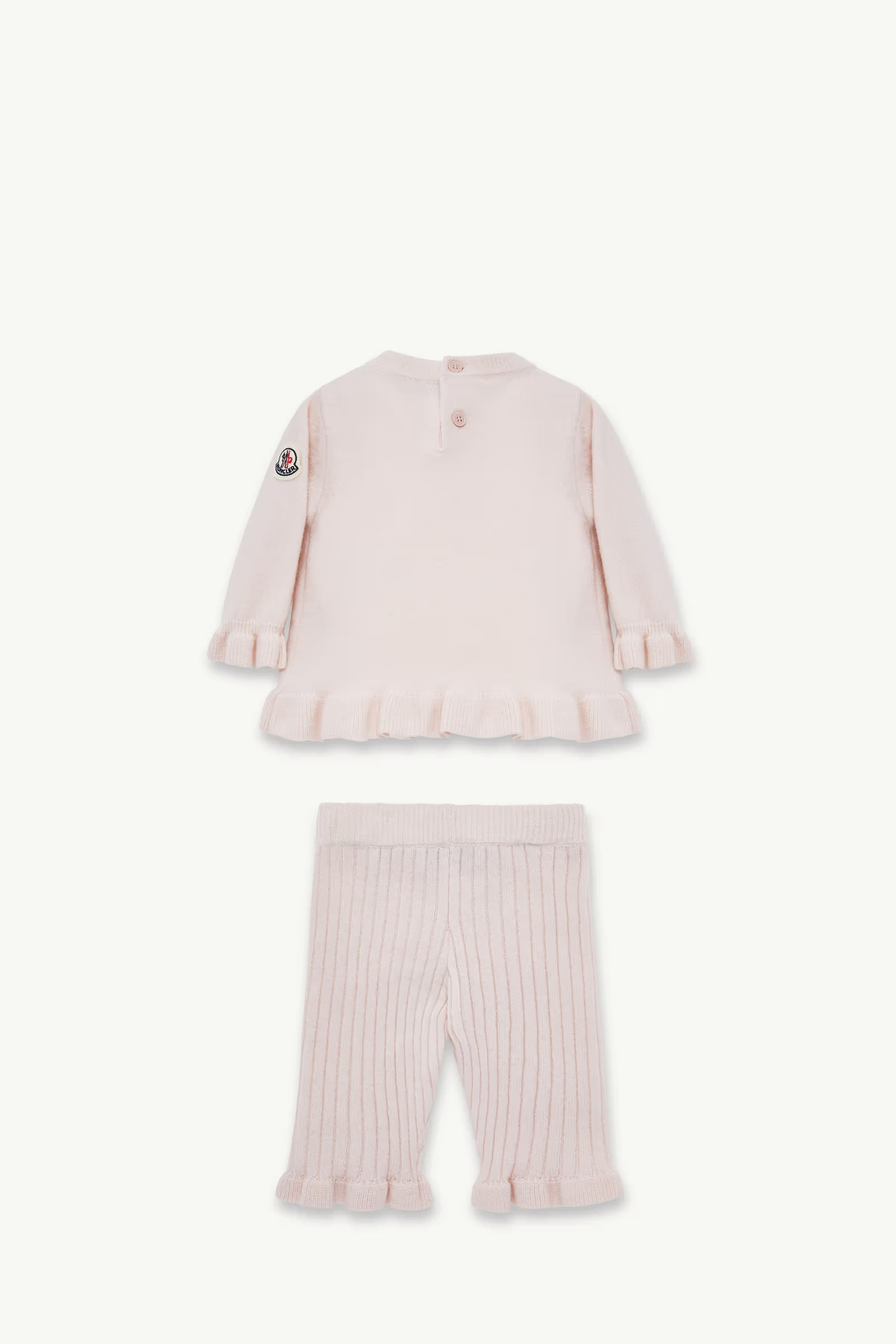 Moncler Ruffle Sweater Set In Pink