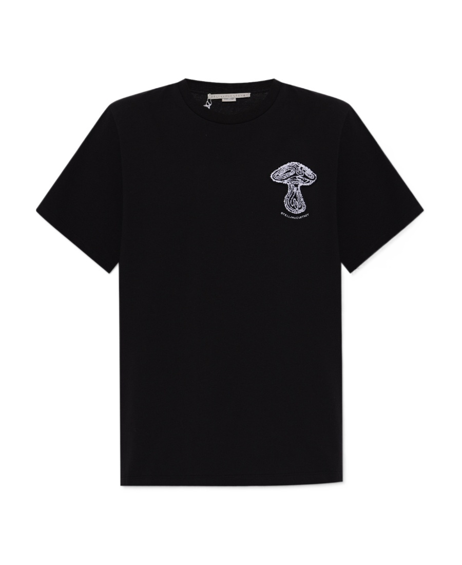 Stella Mccartney T-shirt With Round Neck And Short Sleeves In Black
