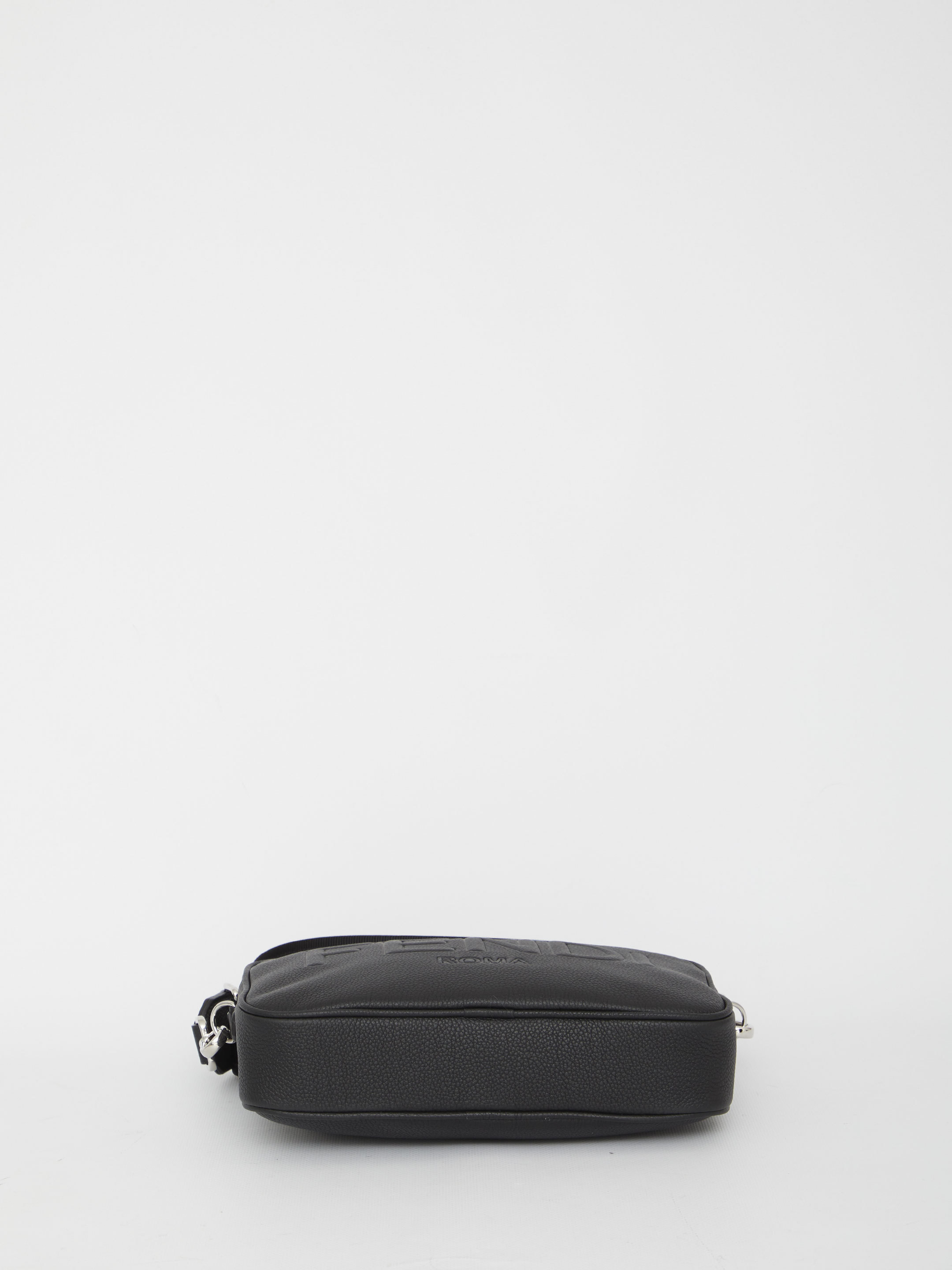 Fendi Embossed-logo Shoulder Bag In Black