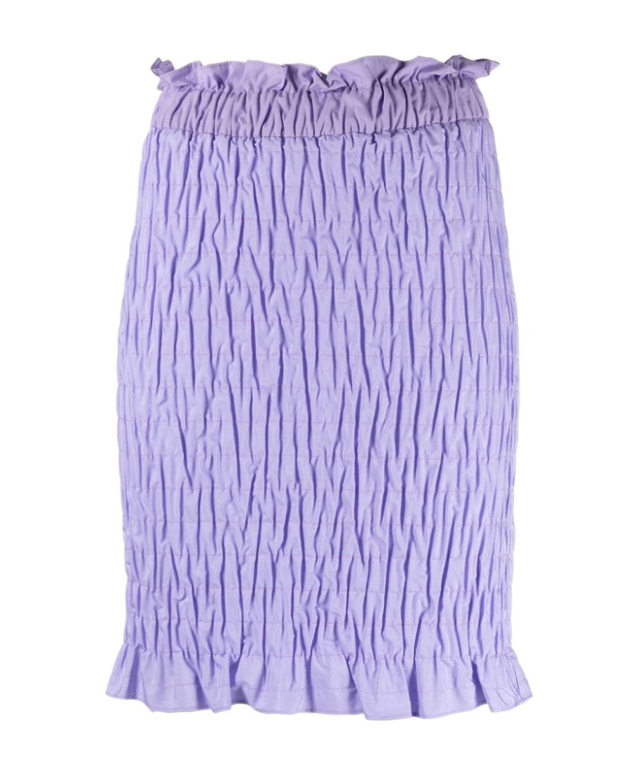 Msgm Shirred-effect Mini Skirt In Purple