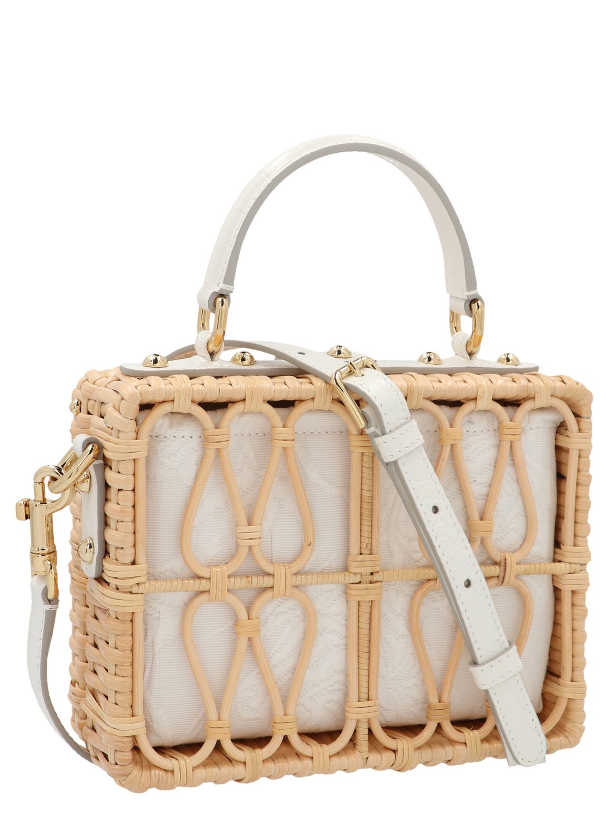 Dolce & Gabbana Dolce Gabbana Dolce Box Wicker Buckled Tote Bag In Brown
