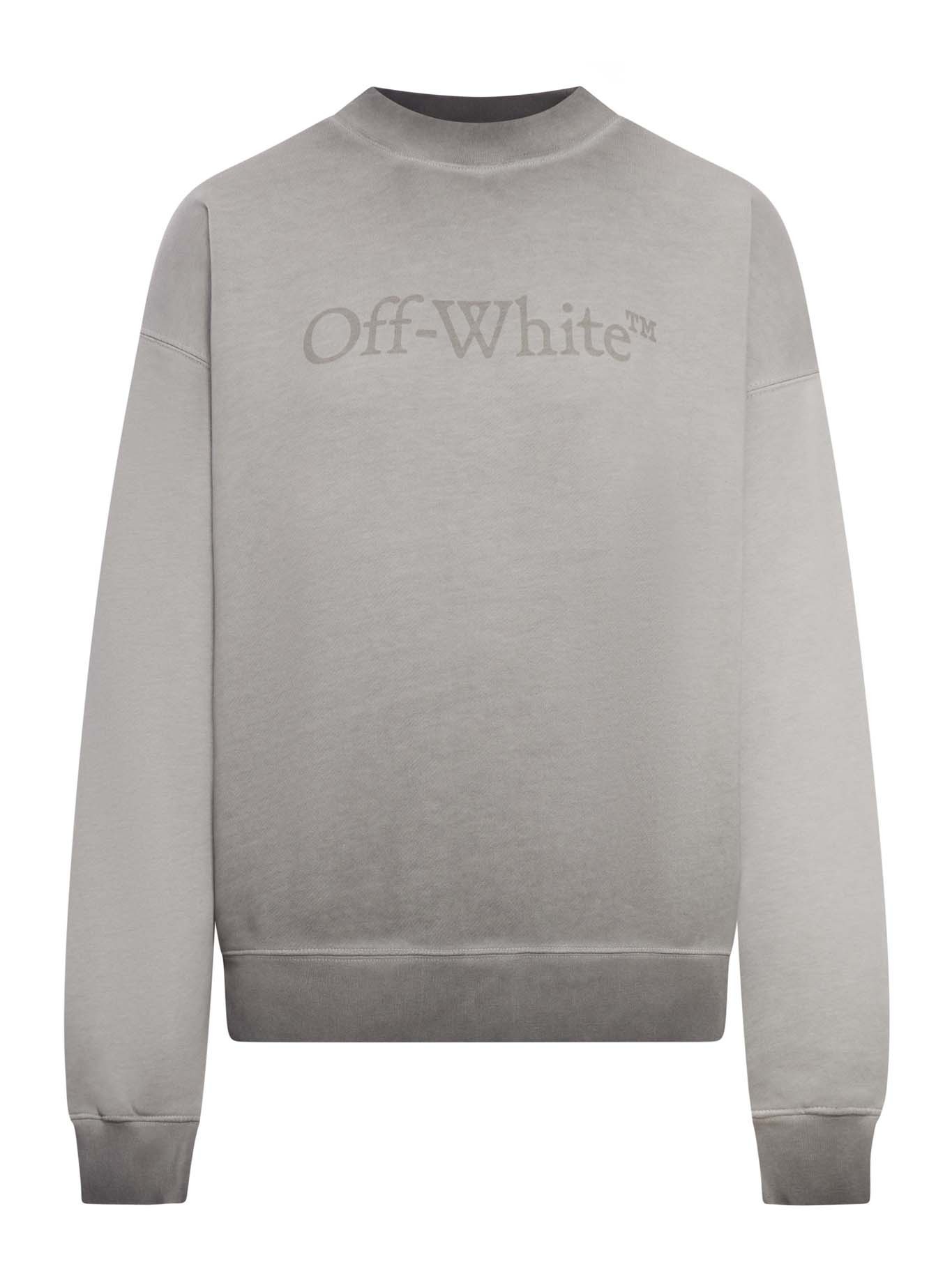 Off-white Long-sleeved Sweatshirt In Gray
