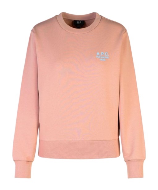 Apc A.p.c. Rue Madame Logo Embroidered Crewneck Sweatshirt In Pink