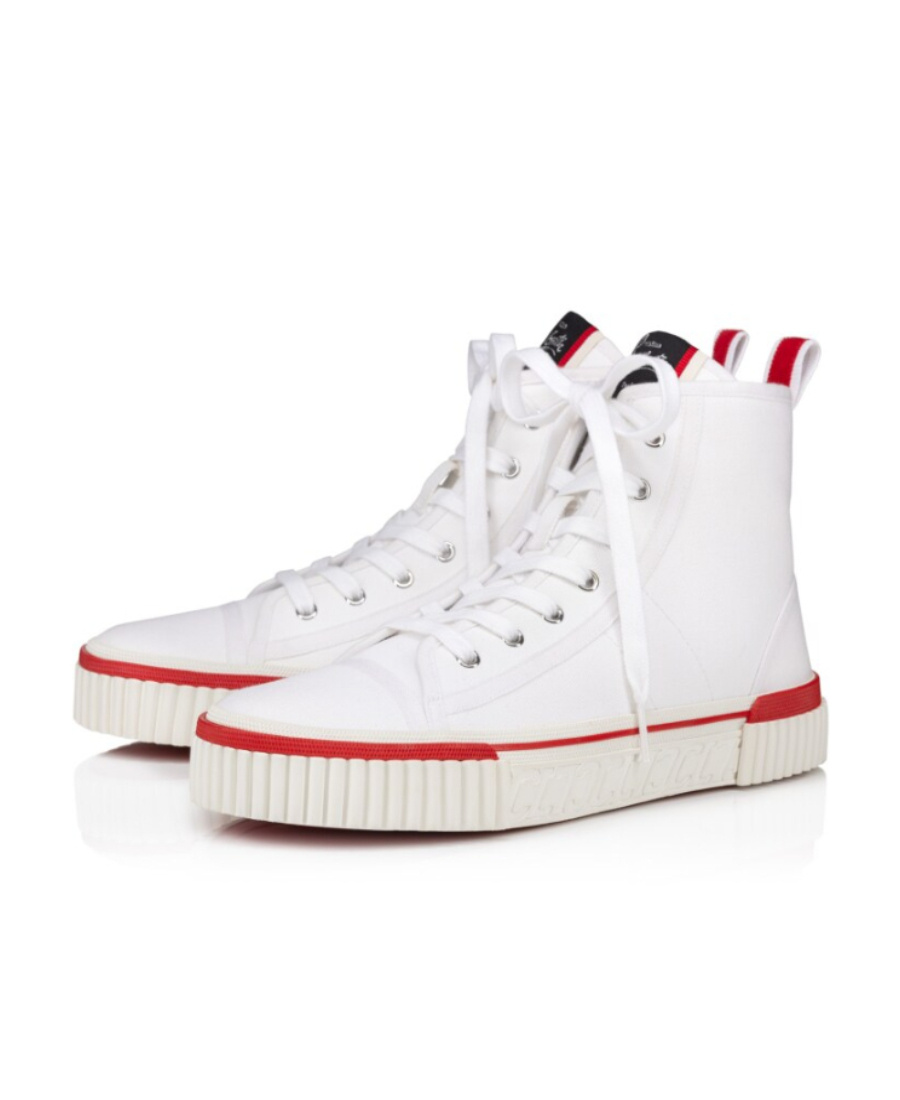 Christian Louboutin Pedro Canvas Sneakers In White