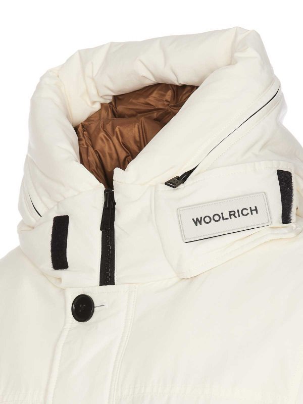 Woolrich Feather Down Hooded Coat In White