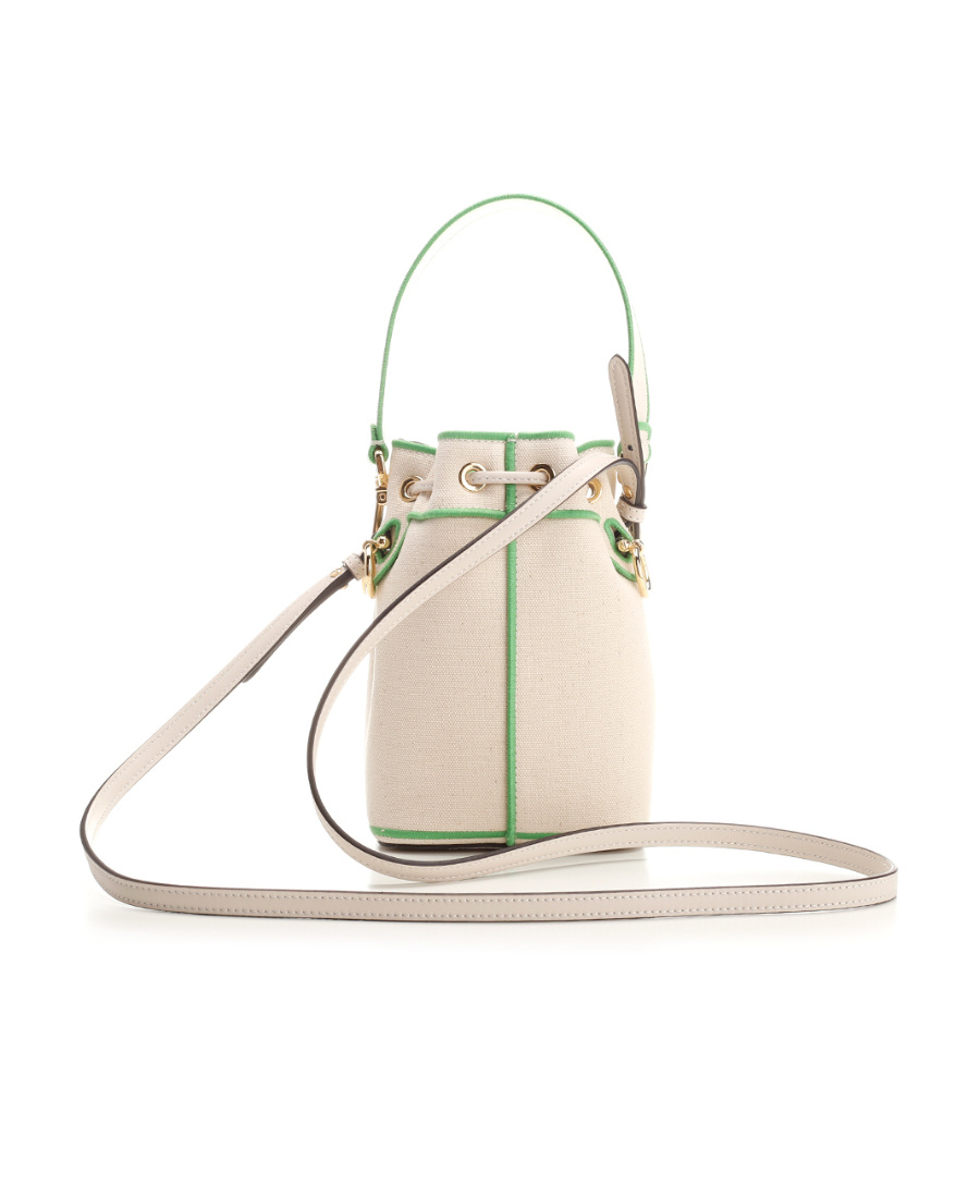 Fendi Sand Canvas Mini Mon Tresor Bucket Bag In Nude