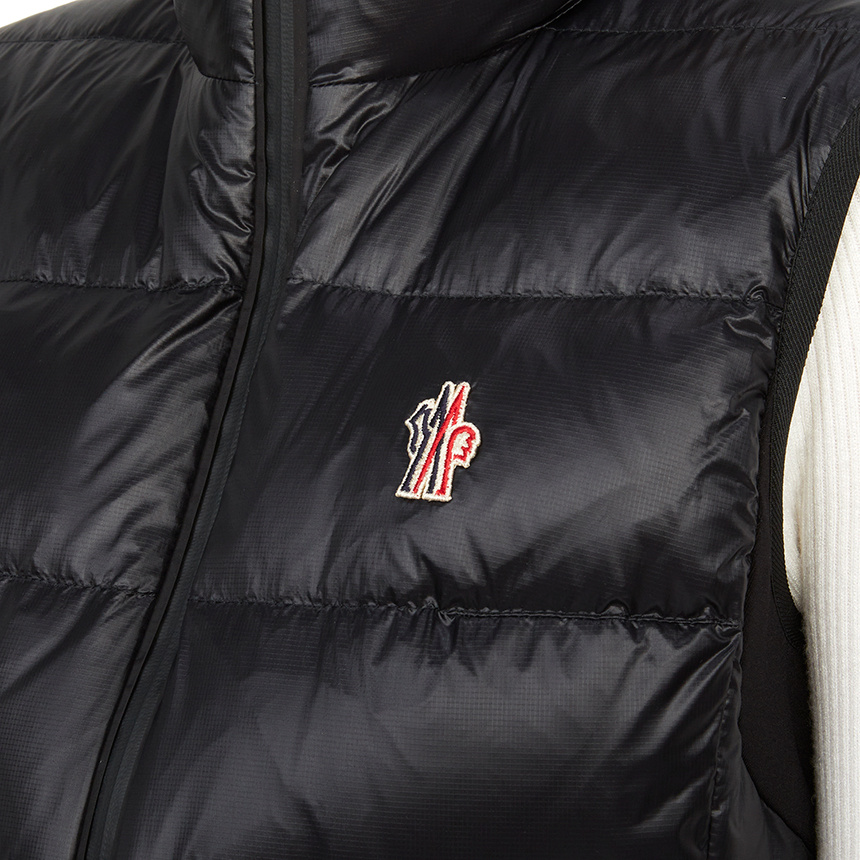 Moncler Down Vest In Black