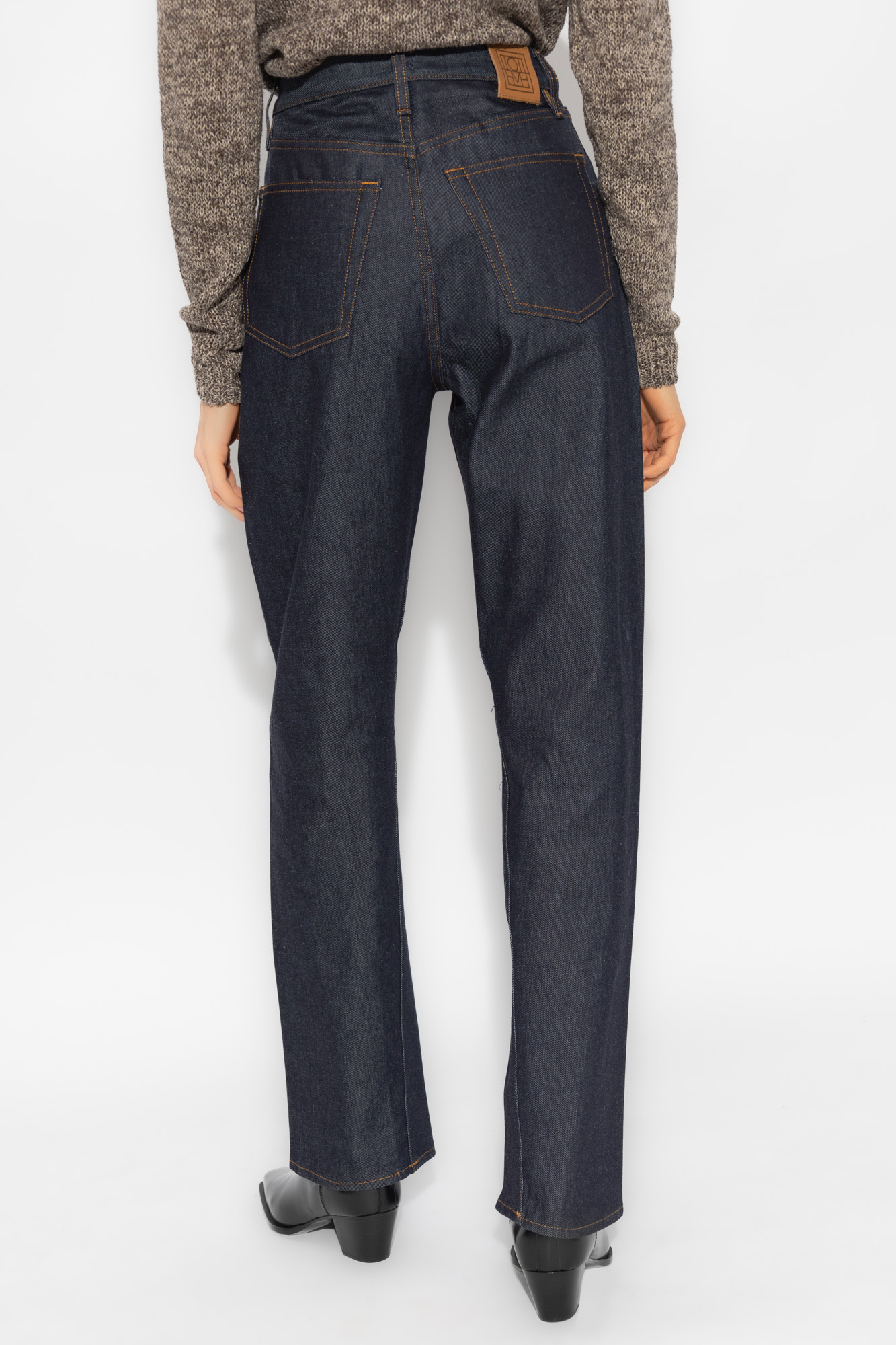 Totême Straight Leg Jeans In Black