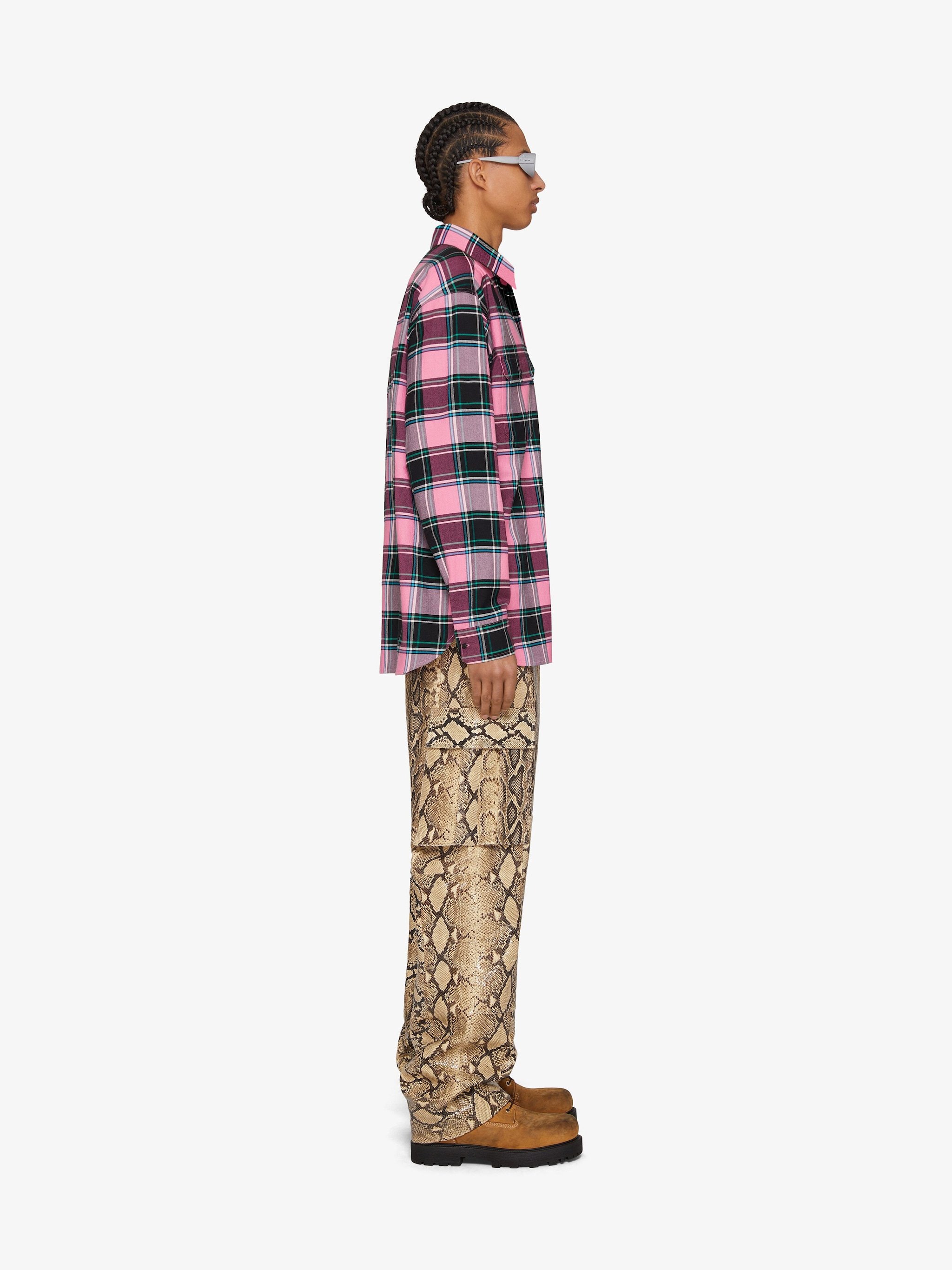 Givenchy Multicolour Pink Cotton And Virgin Wool Blend Check Shirt In Multicolor