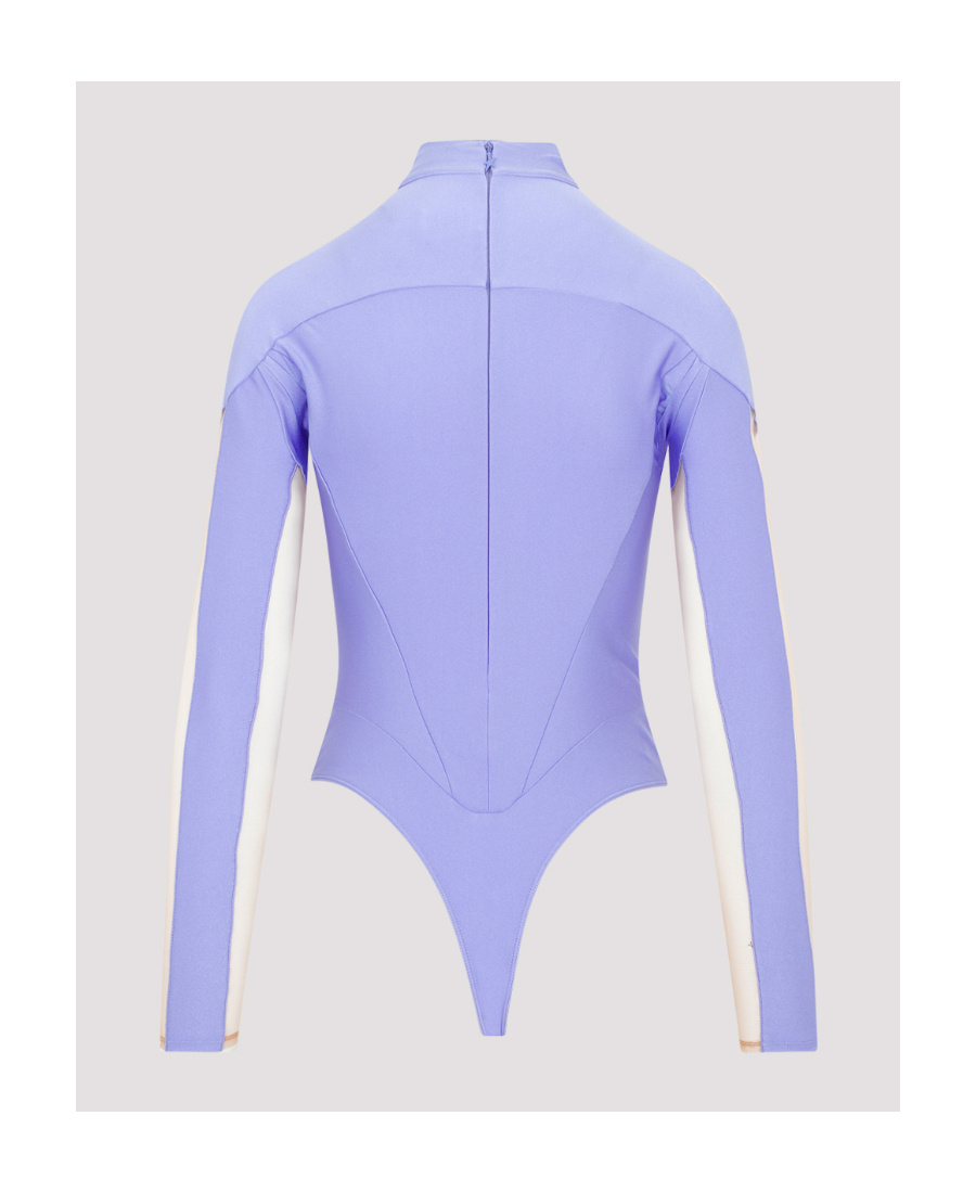 Mugler Sheer Panelling Long-sleeved Body In White