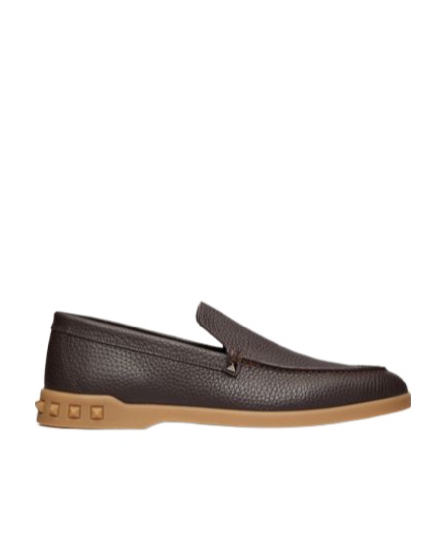 Valentino Garavani Leisure Flows Slip-on In Grainy Calfskin In Black