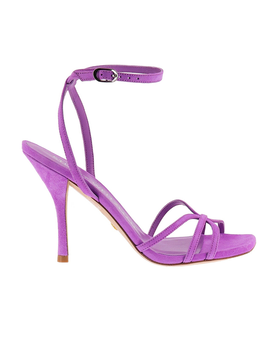 Stuart Weitzman Lilac Suede Barelythere 100 Sandals In Purple