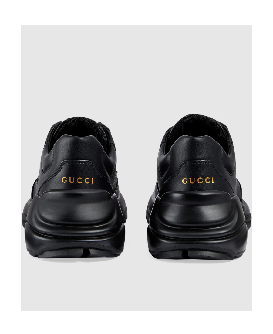 Gucci Rhyton Lace-up Sneakers In Black