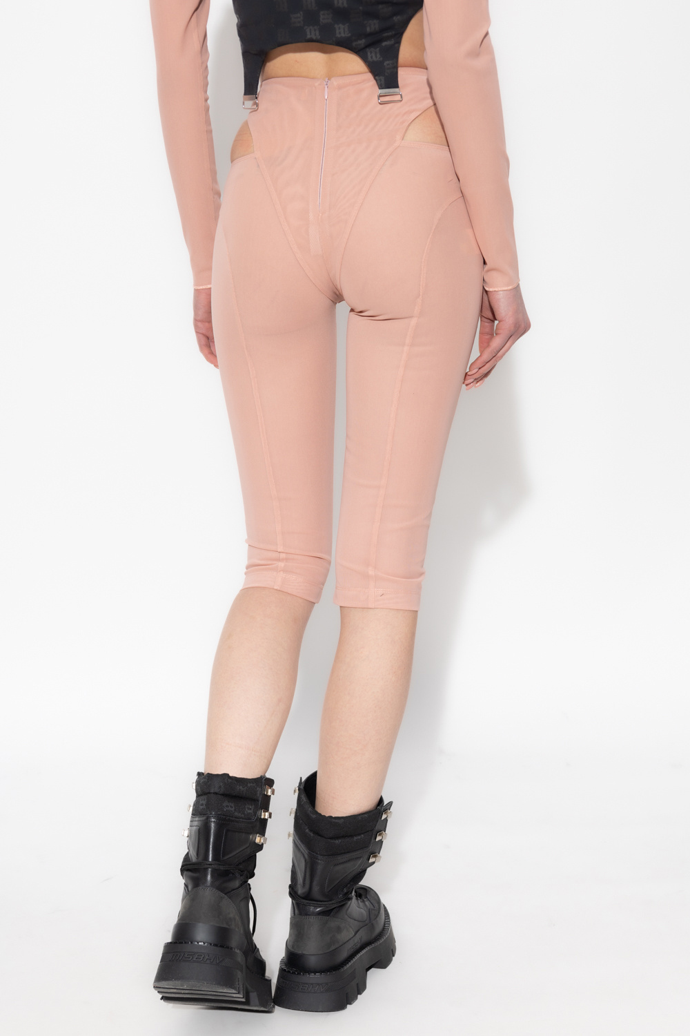 Shop Misbhv Cut-out Cycling Shorts In Nude
