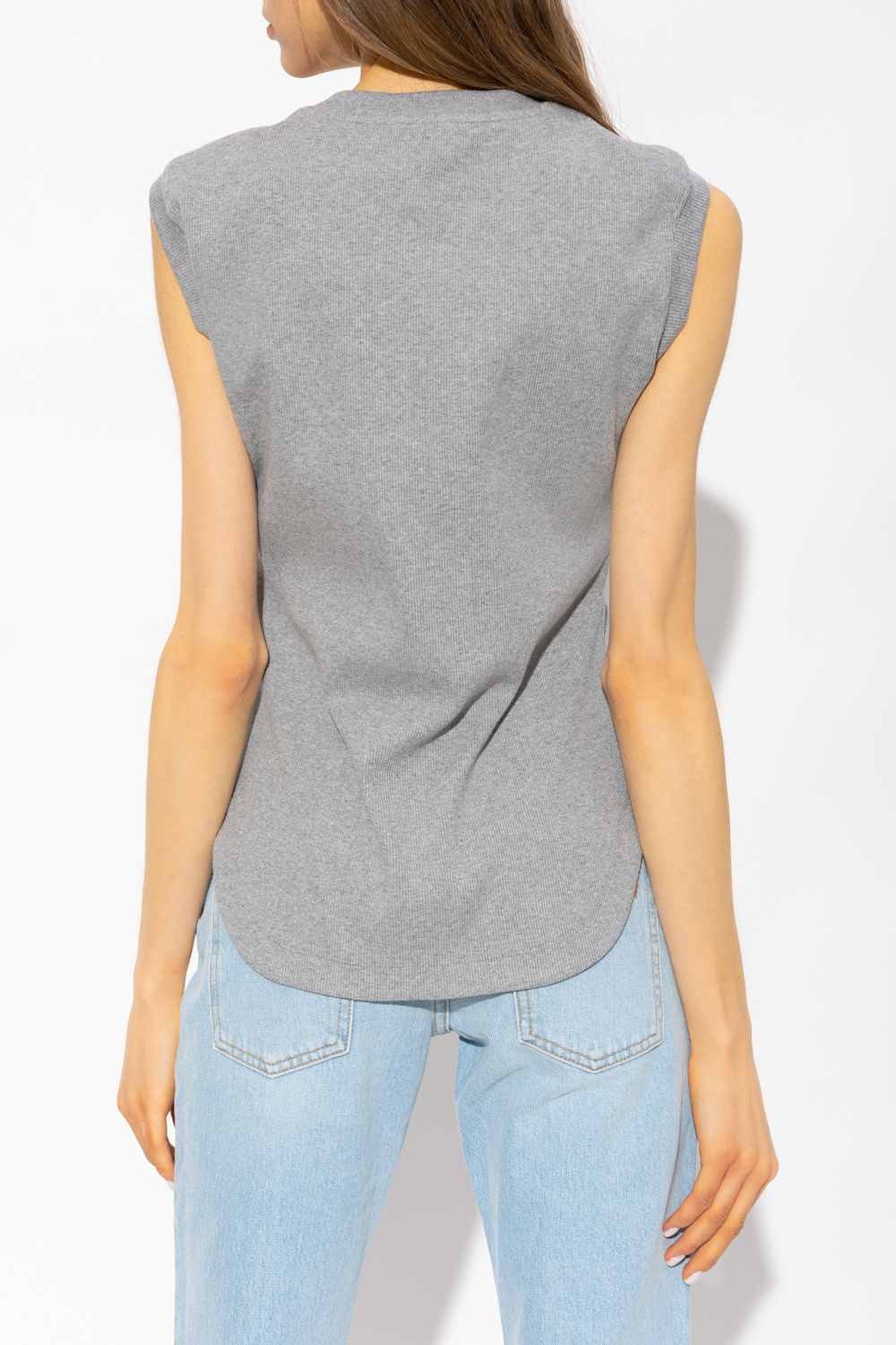 Attico The Reese Crewneck Tank Top In Gray