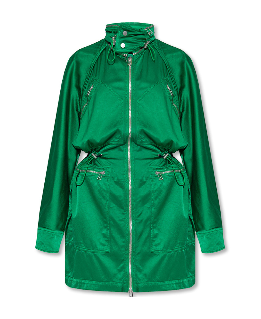Bottega Veneta Satin Parka Women In Green
