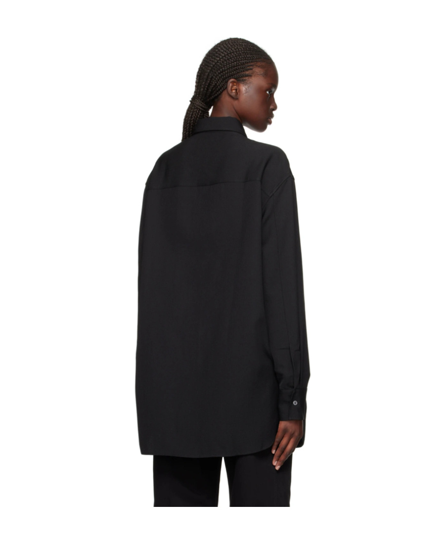 Studio Nicholson Lapel Long-sleeved Shirt In Black