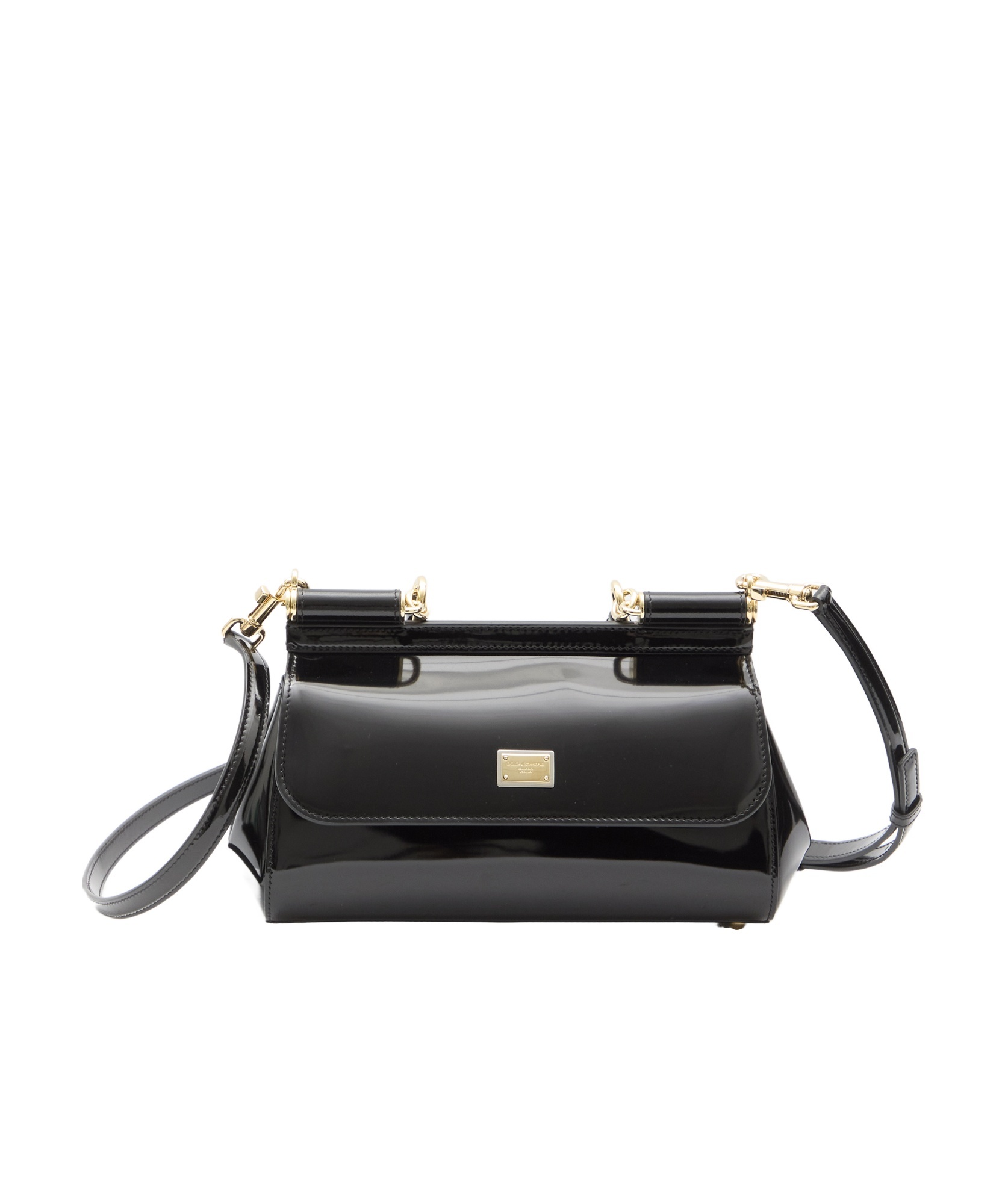 Dolce & Gabbana Elongated Sicily Cross Body Bag In Black