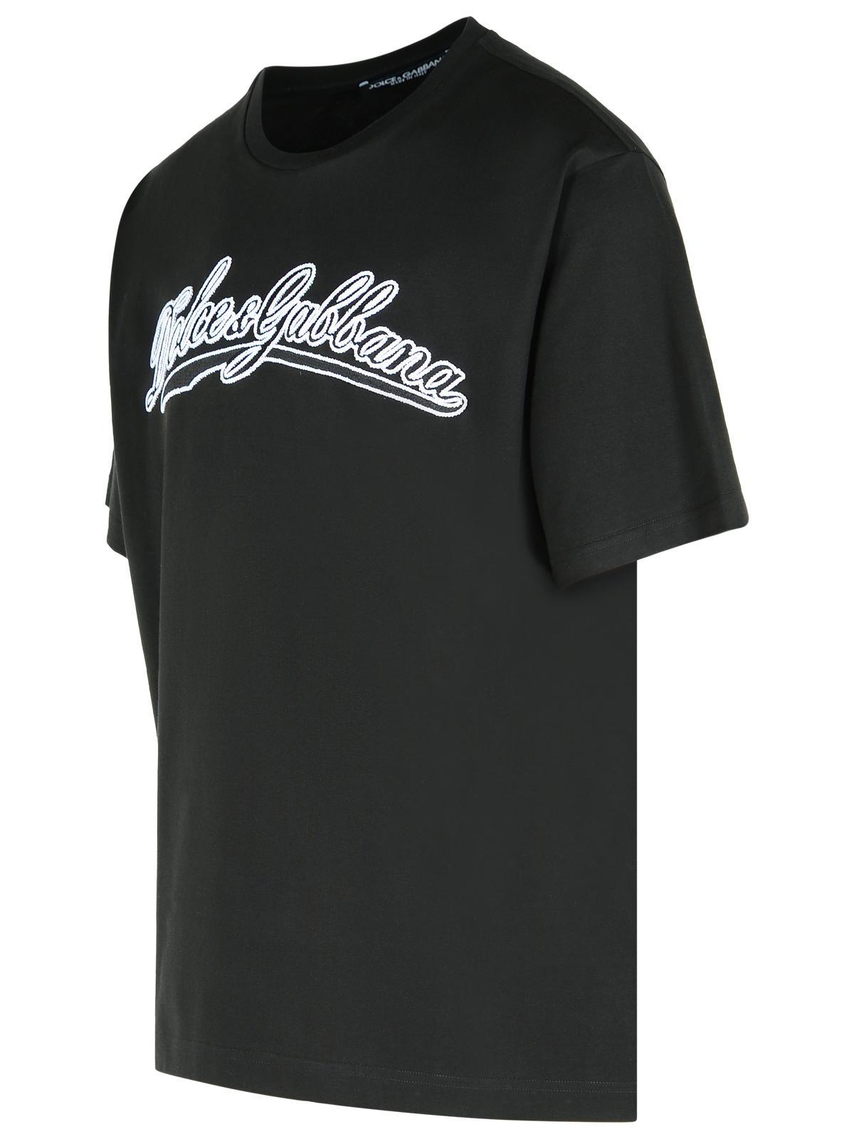 Dolce & Gabbana Men Short Sleeve T-shirt With Logo In Black