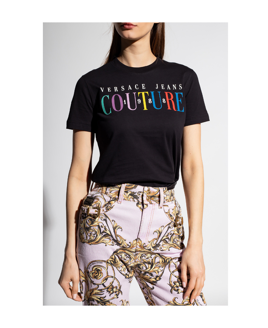Versace Jeans Logo-print T-shirt In Black