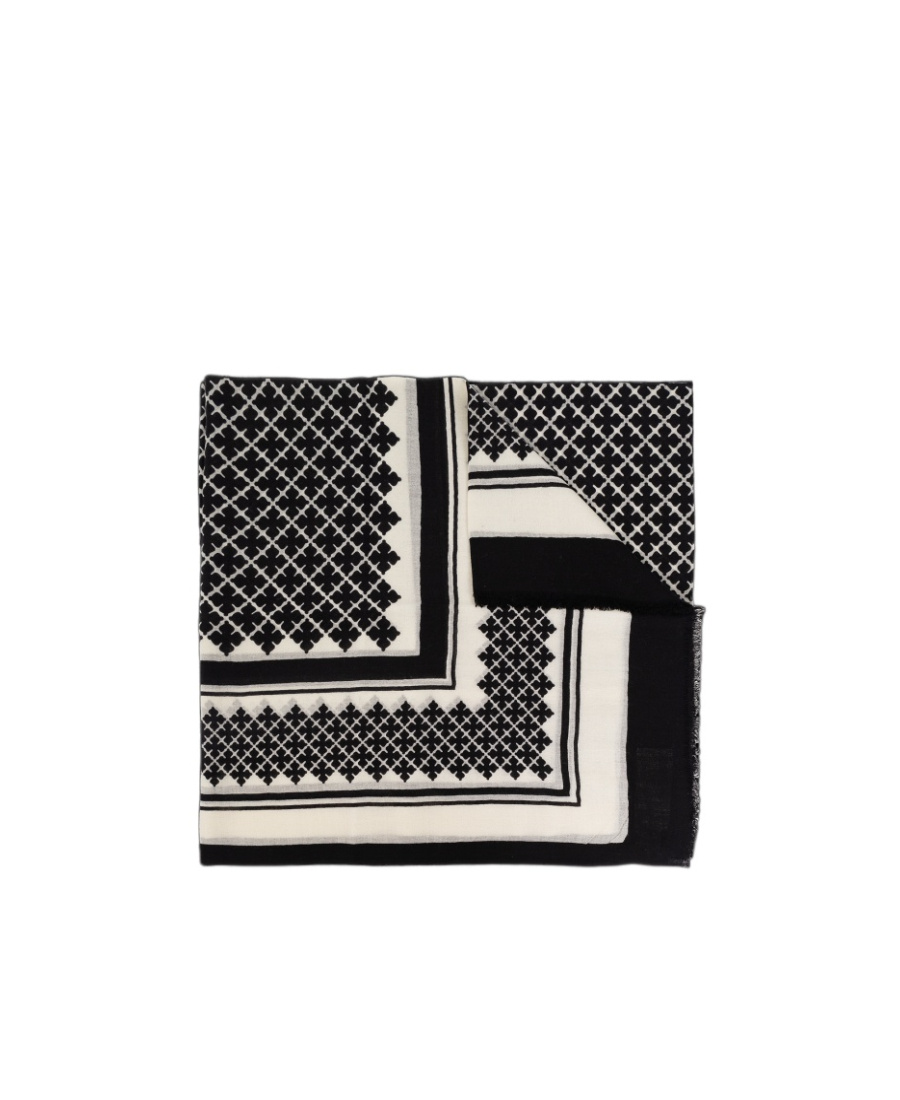 BY MALENE BIRGER JULEE PATTERNED-INTARSIA WOOL SCARF