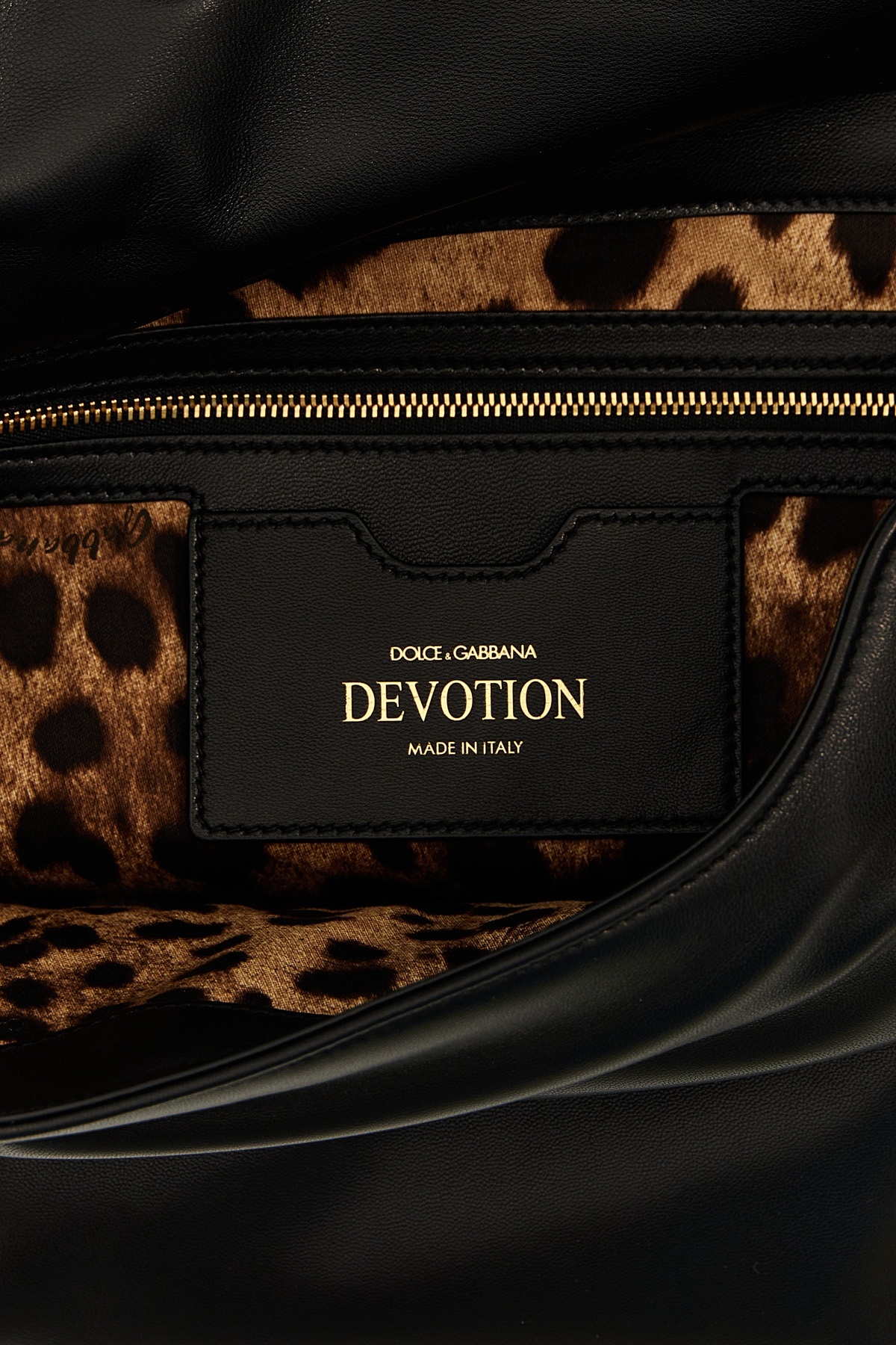 Dolce & Gabbana Medium Devotion Leather Shoulder Bag In Black