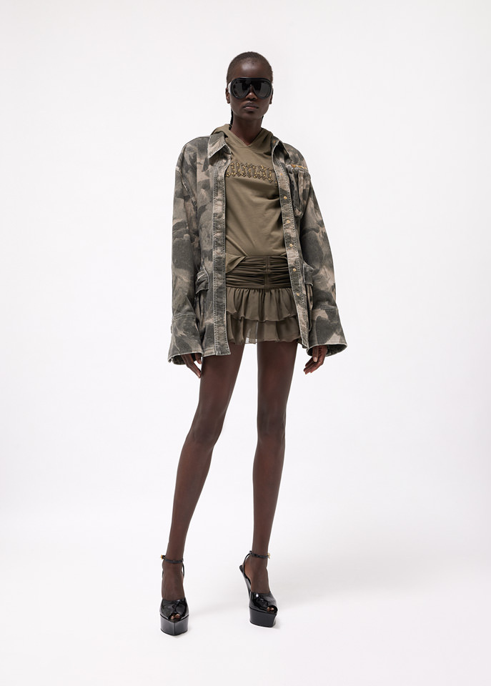 Blumarine Jean Camouflage-print Jacket In Black