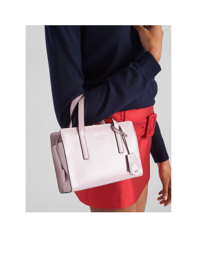 Prada Re-edition 1995 Brushed-leather Mini Handbag In Pink