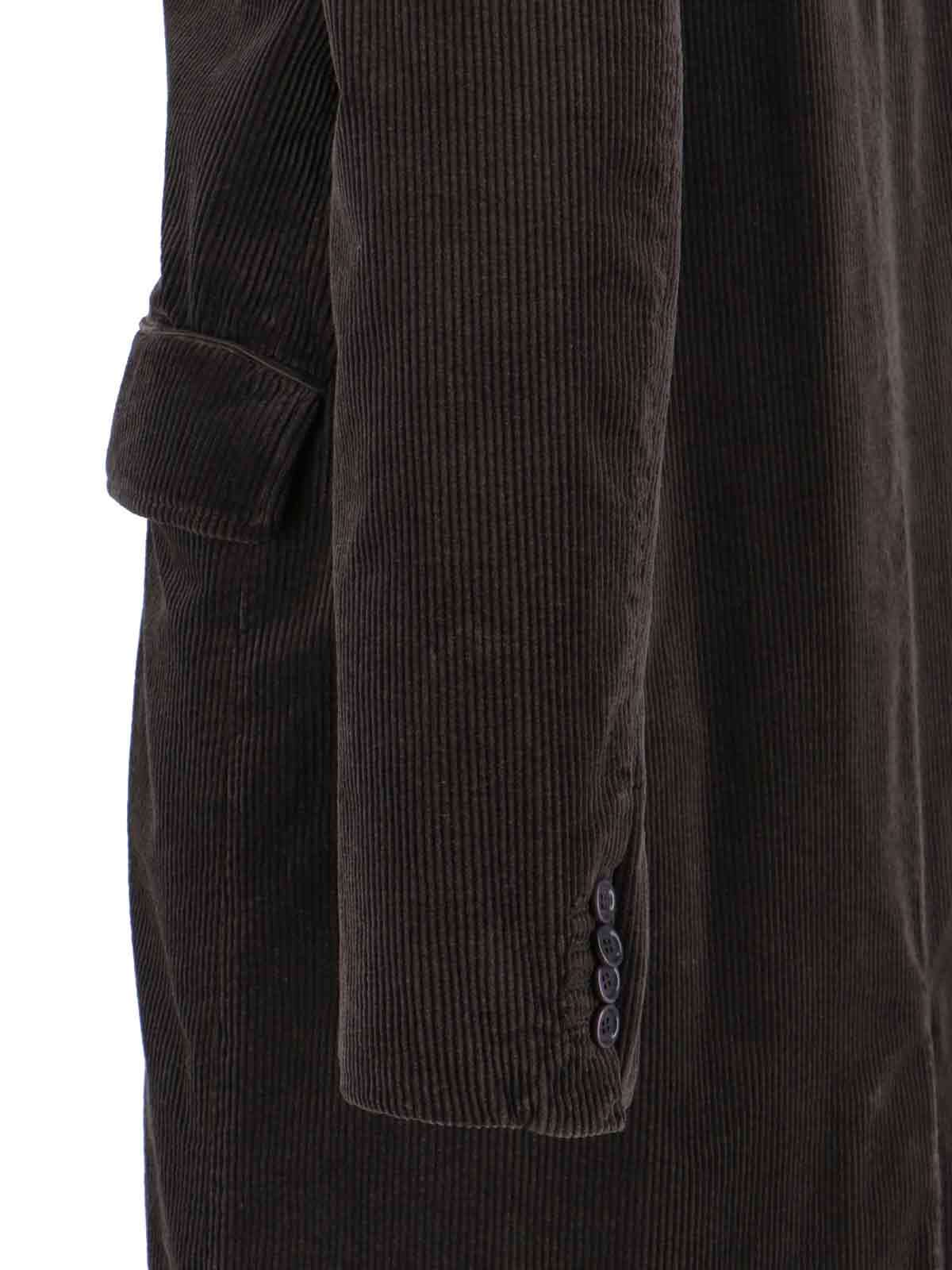 Aspesi Corduroy Flap Pockets Longline Notched Lapels In Multi